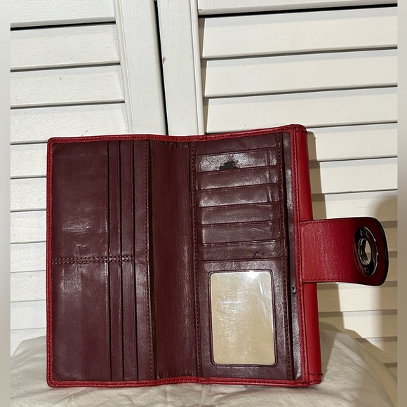 Coach Red Turn-lock Leather Wallet - Picture 5 of 11
